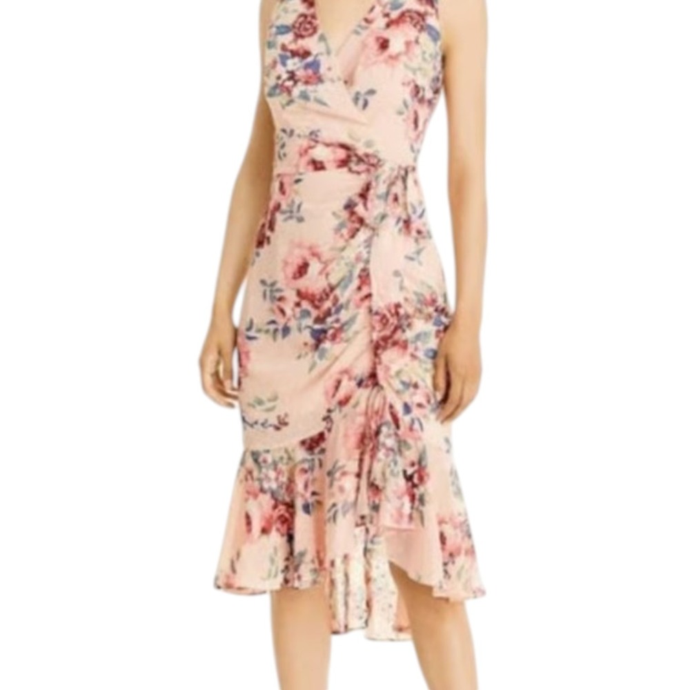 Eliza J NWT Sleeveless Pink Floral Feminine Romantic Wedding Party Dress Sz 8P